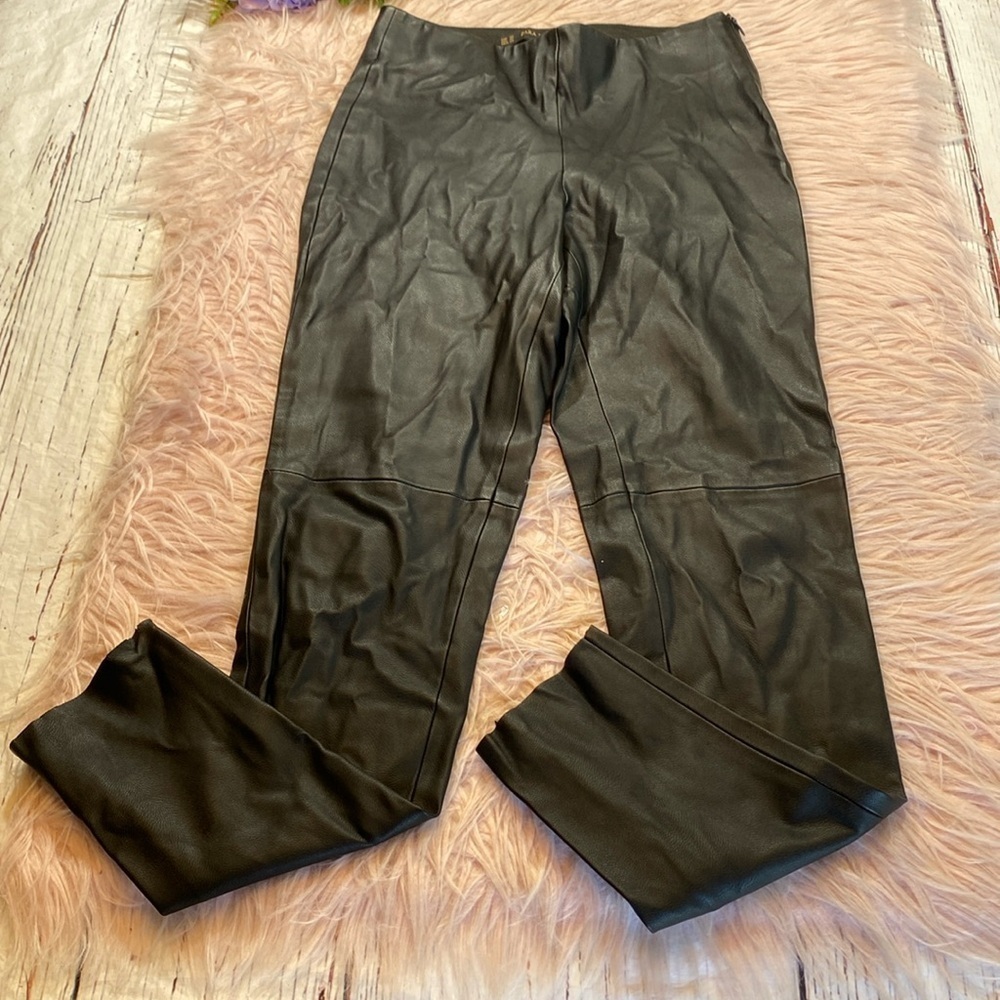 Zara Black Faux Leather Legging Pants sz XS